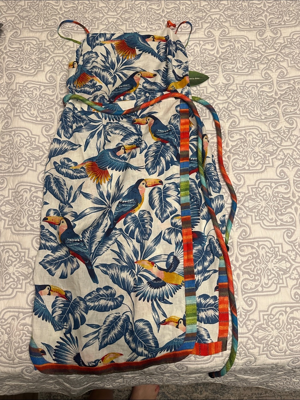 LAST CHANCE Farm Rio Flying Toucans Open Back Midi Dress - Picture 15 of 16